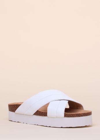 Bianco nahast sandaalid Biafelicity